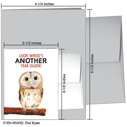 Owl Eyes, Greeting Card (8040G), Enclosure Card, www.printedcanvas.com