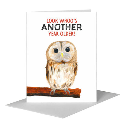 Owl Eyes, Greeting Card (#8040G) A2 Card Front, www.printedcanvas.com