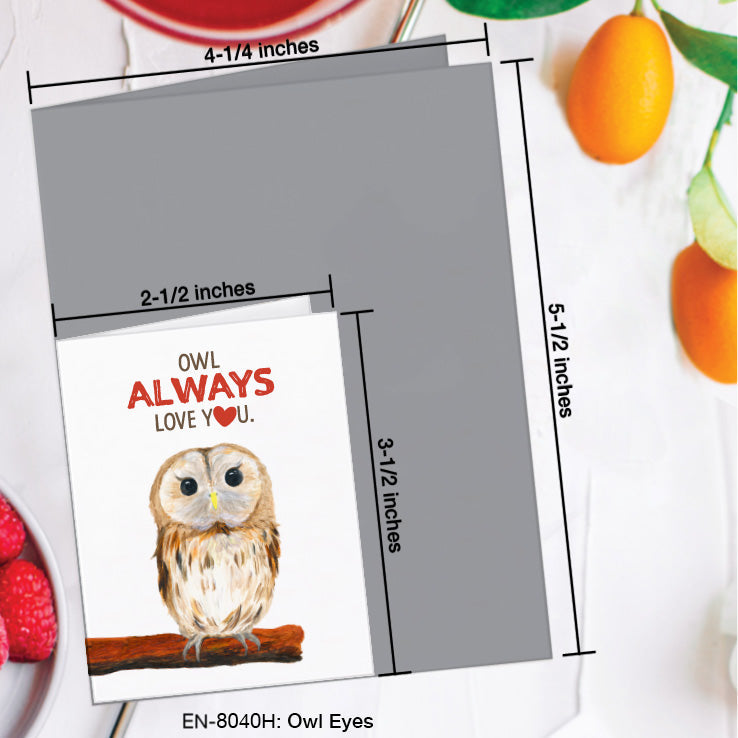 Owl Eyes, Greeting Card (8040H), Enclosure, www.printedcanvas.com