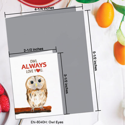 Owl Eyes, Greeting Card (8040H), Enclosure, www.printedcanvas.com