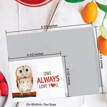 Owl Eyes, Greeting Card (8040HA), Enclosure, www.printedcanvas.com