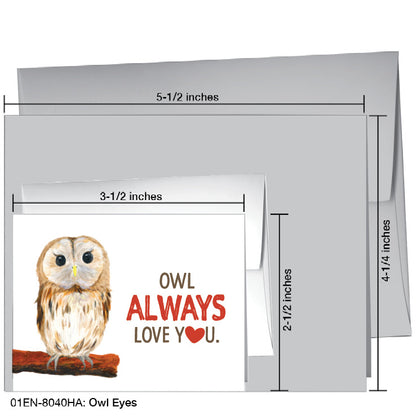 Owl Eyes, Greeting Card (8040HA), Enclosure, www.printedcanvas.com