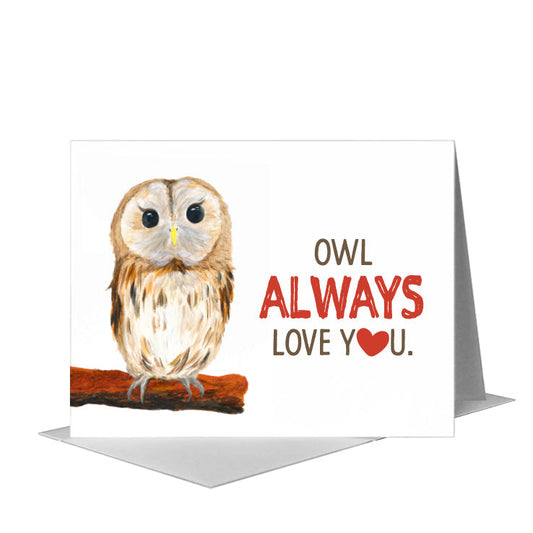 Owl Eyes, Greeting Card (#8040HA) A2 Card Front, www.printedcanvas.com