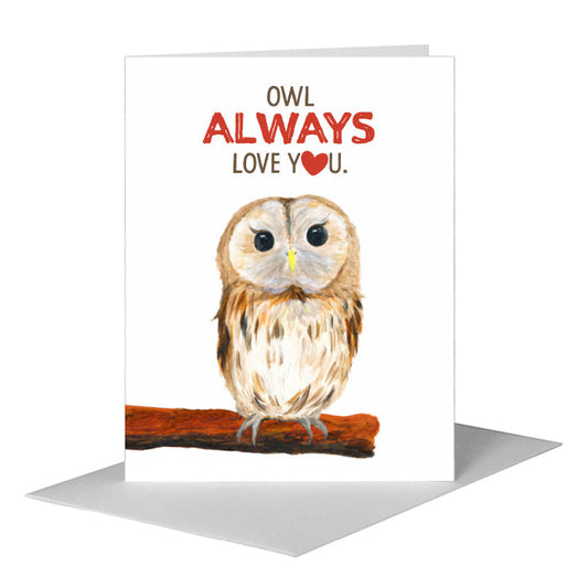 Owl Eyes, Greeting Card (#8040H) A2 Card Front, www.printedcanvas.com