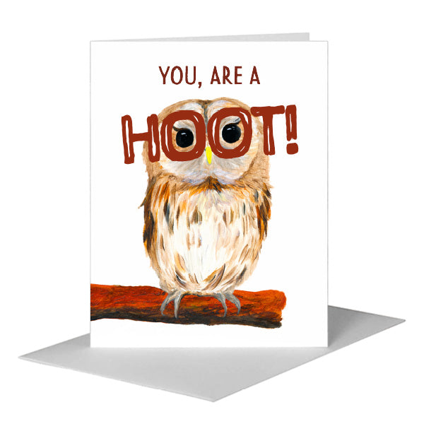 Owl Eyes, Greeting Card (#8040K) A2 Card Front, www.printedcanvas.com