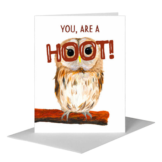 Owl Eyes, Greeting Card (#8040K) A2 Card Front, www.printedcanvas.com