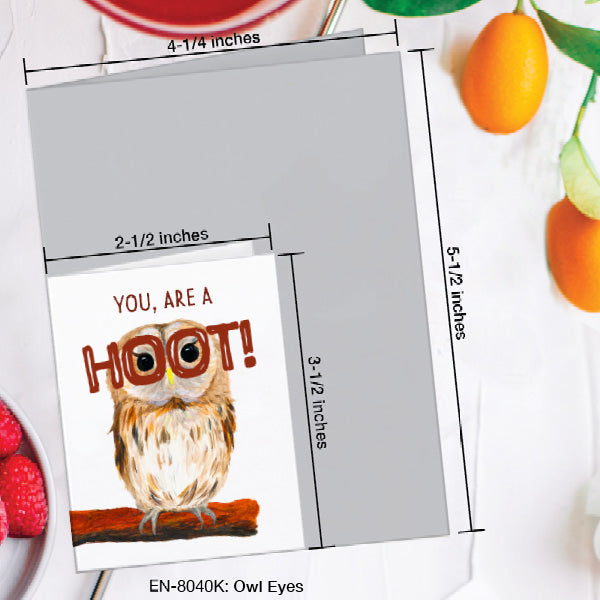 Owl Eyes, Greeting Card (8040K), Enclosure, www.printedcanvas.com