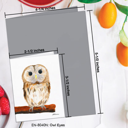 Owl Eyes, Greeting Card (8040N), Enclosure Card, www.printedcanvas.com