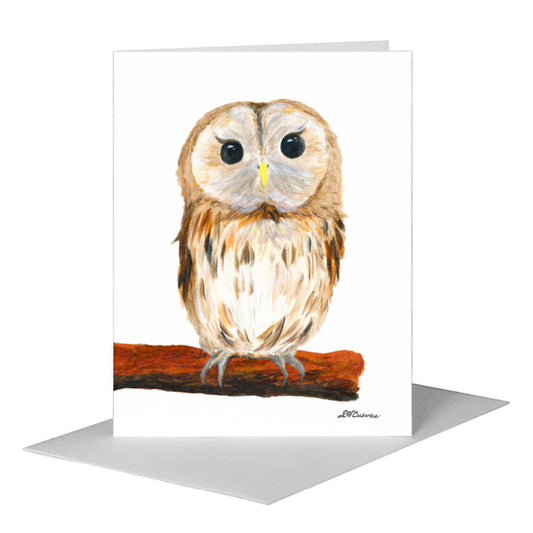 Owl Eyes, Greeting Card (#8040N) A2 Card Front, www.printedcanvas.com