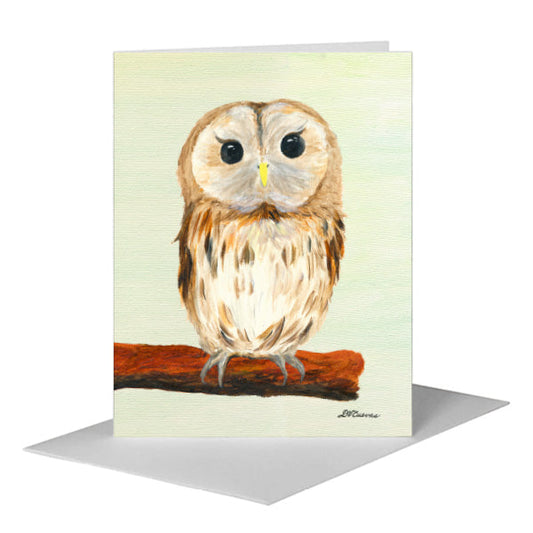 Owl Eyes, Greeting Card (#8040P) A2 Card Front, www.printedcanvas.com