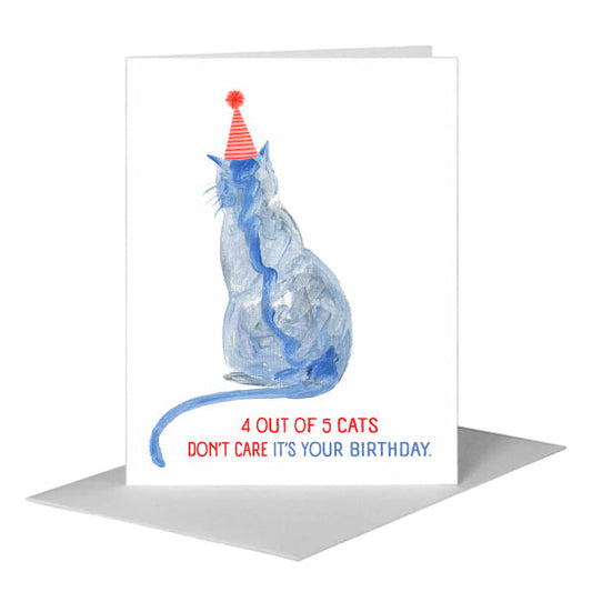 Blue Kitty, Greeting Card (#8041A) A2 Card Front, www.printedcanvas.com