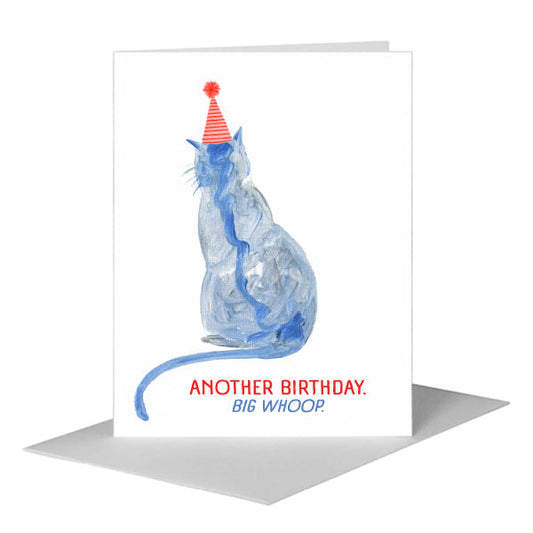 Blue Kitty, Greeting Card (#8041B) A2 Card Front, www.printedcanvas.com