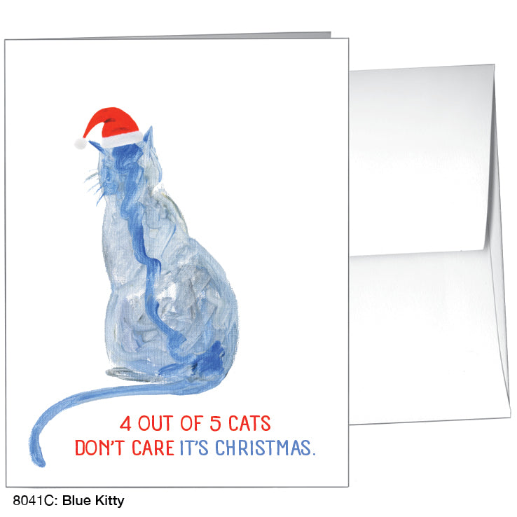 Blue Kitty, Greeting Card (#8041C), A2 Card, www.printedcanvas.com