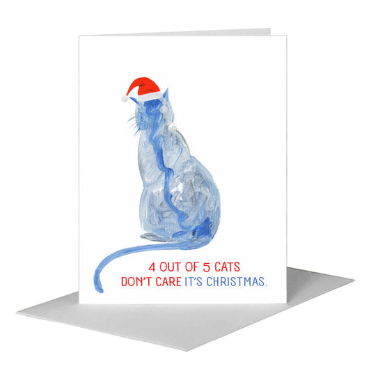 Blue Kitty, Greeting Card (#8041C) A2 Card Front, www.printedcanvas.com