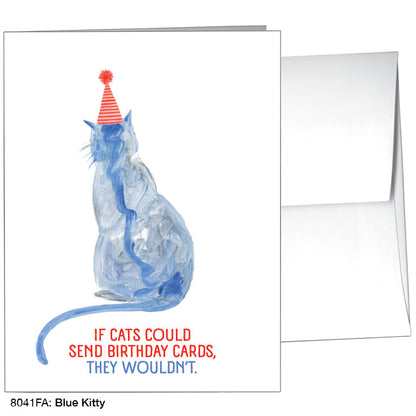 Blue Kitty, Greeting Card (#8041FA)