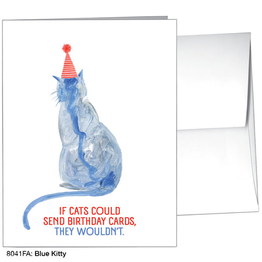 Blue Kitty, Greeting Card (#8041FA)