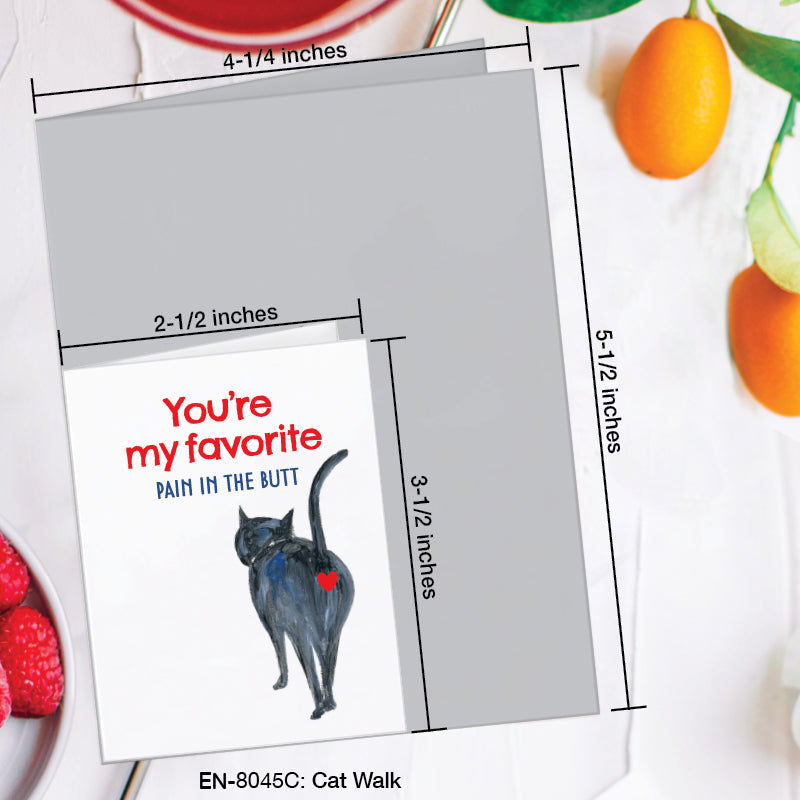 Cat Walk, Greeting Card (8045C), Enclosure, www.printedcanvas.com