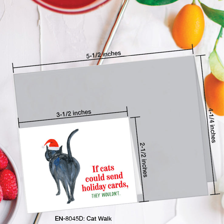 Cat Walk, Greeting Card (#8045D), Enclosure Card, www.printedcanvas.com