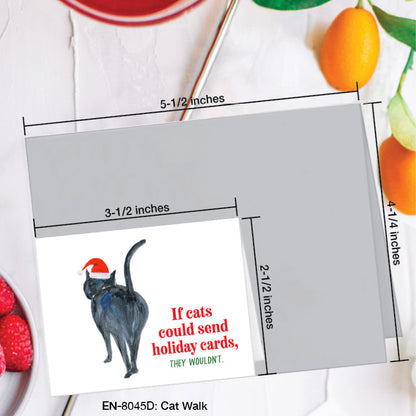Cat Walk, Greeting Card (#8045D), Enclosure Card, www.printedcanvas.com