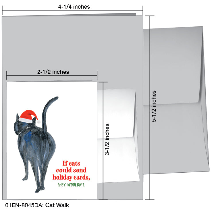 Cat Walk, Greeting Card (#8045DA), Enclosure Card, www.printedcanvas.com
