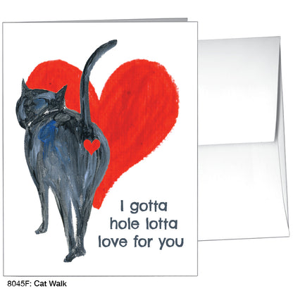 Cat Walk, Greeting Card (#8045F), A2 Card, www.printedcanvas.com