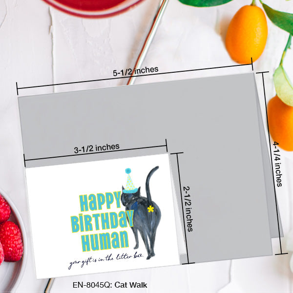 Cat Walk, Greeting Card (8045Q), Enclosure, www.printedcanvas.com