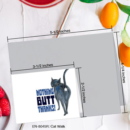 Cat Walk, Greeting Card (8045R), Enclosure Card, www.printedcanvas.com