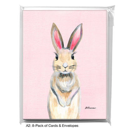 Bunny Pink Ears, Greeting Card (8046)