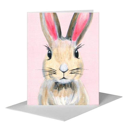Bunny Pink Ears, Greeting Card (#8046B) A2 Card Front, www.printedcanvas.com