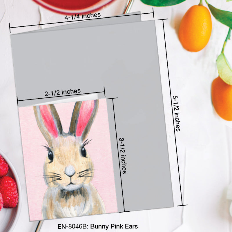 Bunny Pink Ears, Greeting Card (8046B), Enclosure Card, www.printedcanvas.com