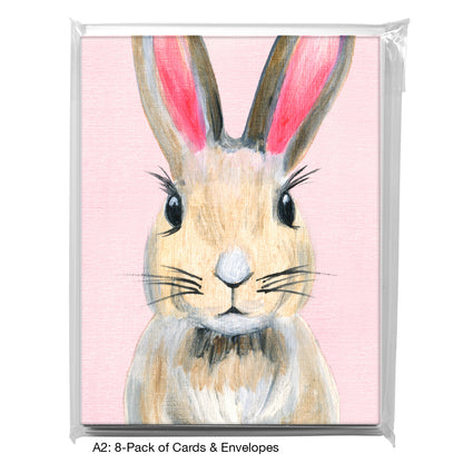 Bunny Pink Ears, Greeting Card (8046B)