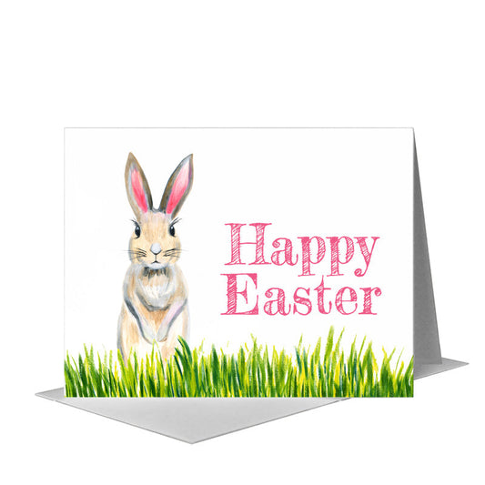 Bunny Pink Ears, Greeting Card (#8046C) A2 Card Front, www.printedcanvas.com