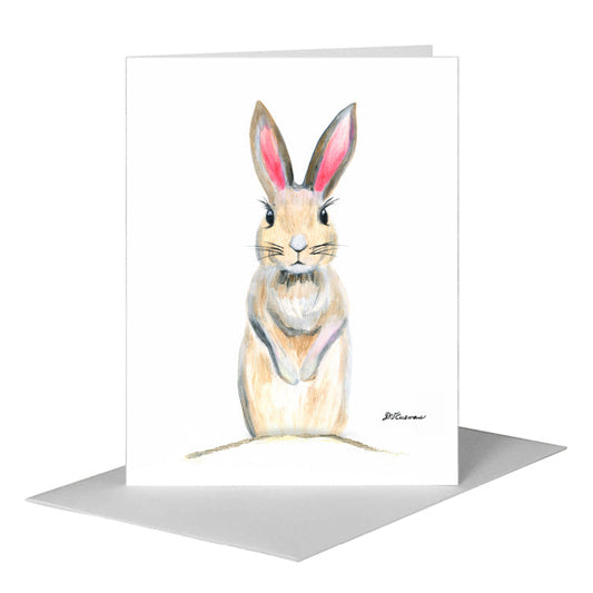 Bunny Pink Ears, Greeting Card (#8046D) A2 Card Front, www.printedcanvas.com