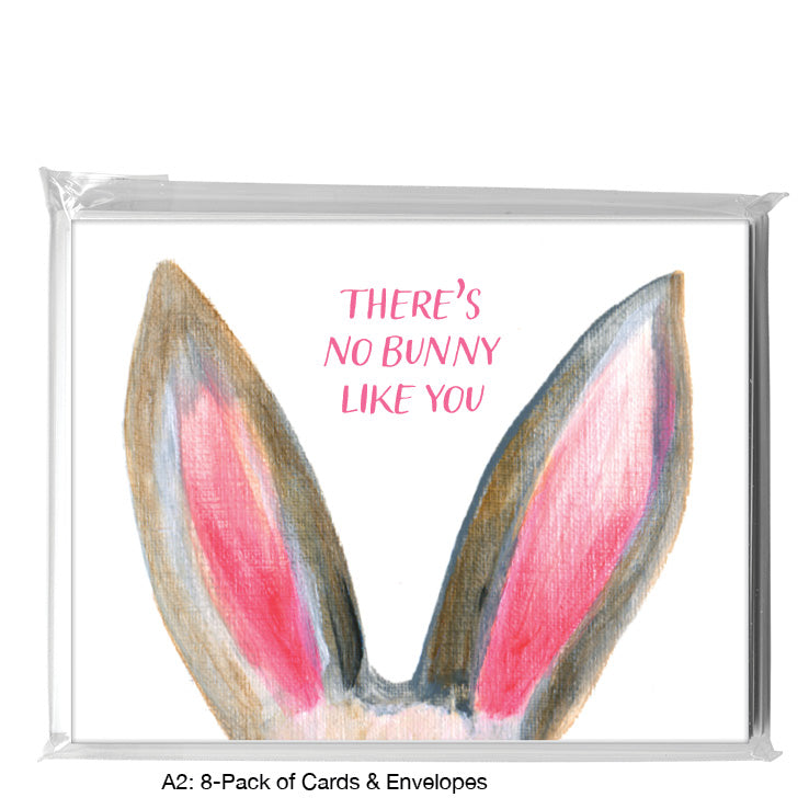 Bunny Pink Ears, Greeting Card (#8046DB), A2 Card 8-Pack, www.printedcanvas.com