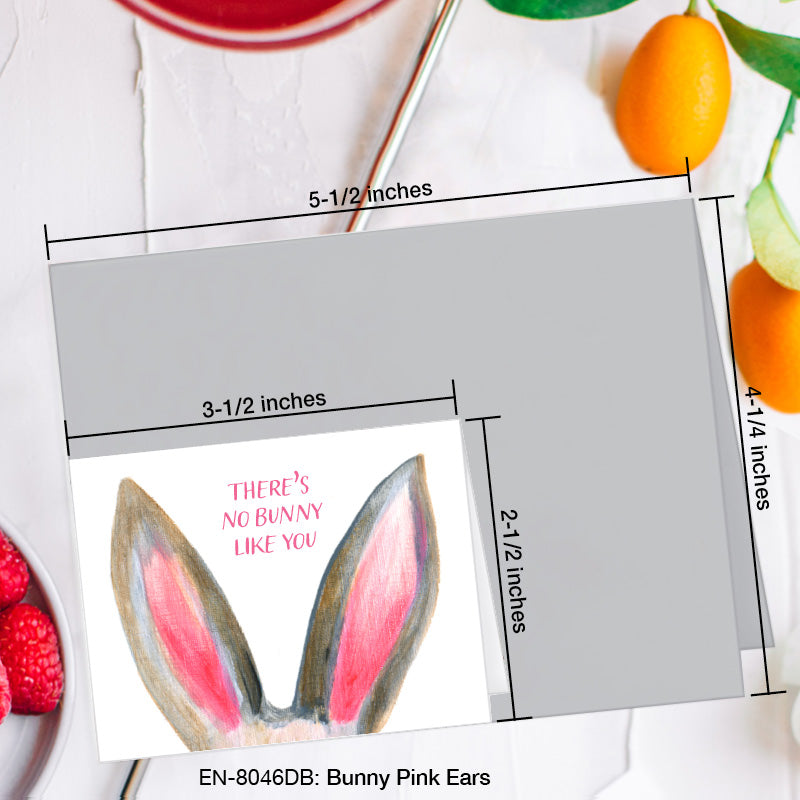 Bunny Pink Ears, Greeting Card (#8046DB), Enclosure Card, www.printedcanvas.com