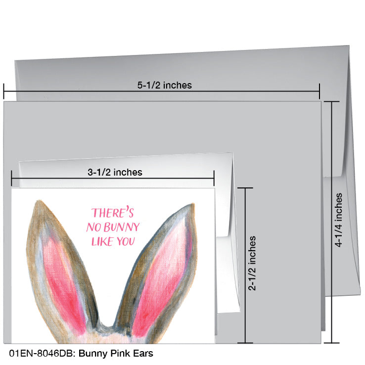 Bunny Pink Ears, Greeting Card (#8046DB), Enclosure Card, www.printedcanvas.com