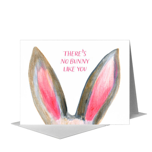 Bunny Pink Ears, Greeting Card (#8046DB) A2 Card Front, www.printedcanvas.com