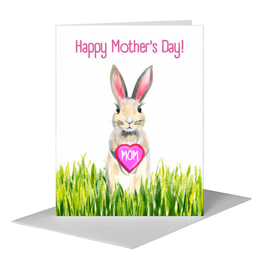 Bunny Pink Ears, Greeting Card (#8046DC) A2 Card Front, www.printedcanvas.com
