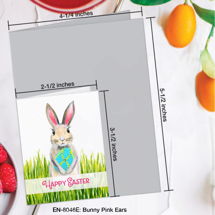Bunny Pink Ears, Greeting Card (#8046E)
