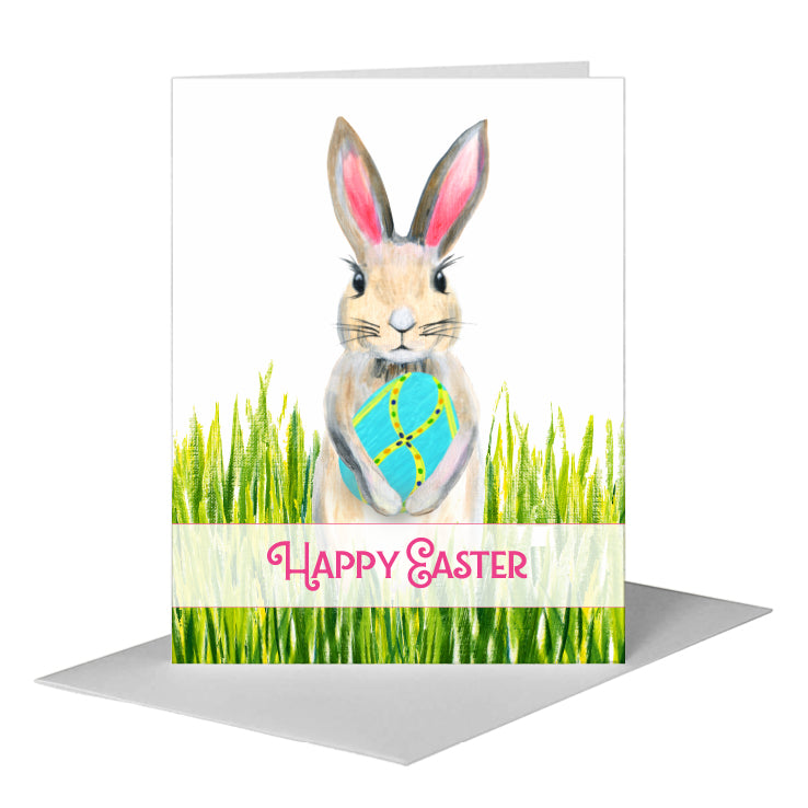Bunny Pink Ears, Greeting Card (#8046E), A2 Card Front, www.printedcanvas.com