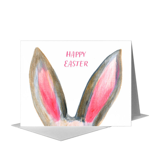 Bunny Pink Ears, Greeting Card (#8046F), A2 Card Front, www.printedcanvas.com