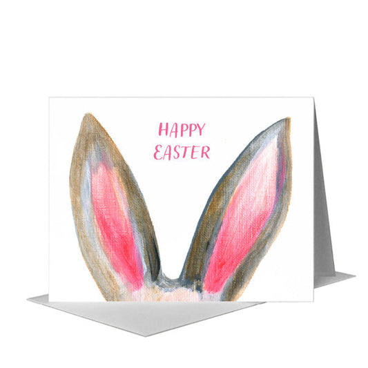 Bunny Pink Ears, Greeting Card (#8046F) A2 Card Front, www.printedcanvas.com