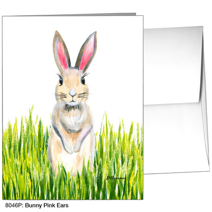 Bunny Pink Ears, Greeting Card (8046P)