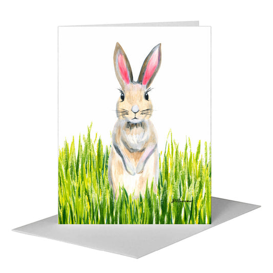 Bunny Pink Ears, Greeting Card (#8046P) A2 Card Front, www.printedcanvas.com