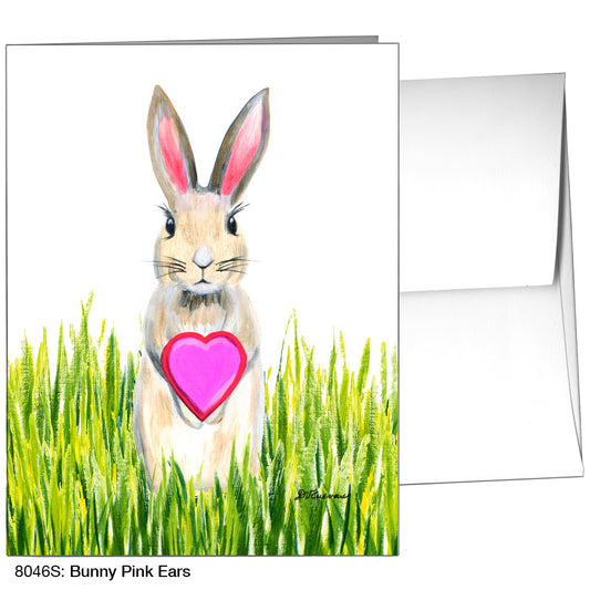 Bunny Pink Ears, Greeting Card (8046S)
