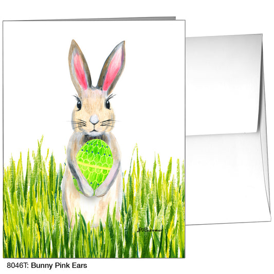 Bunny Pink Ears, Greeting Card (8046T)