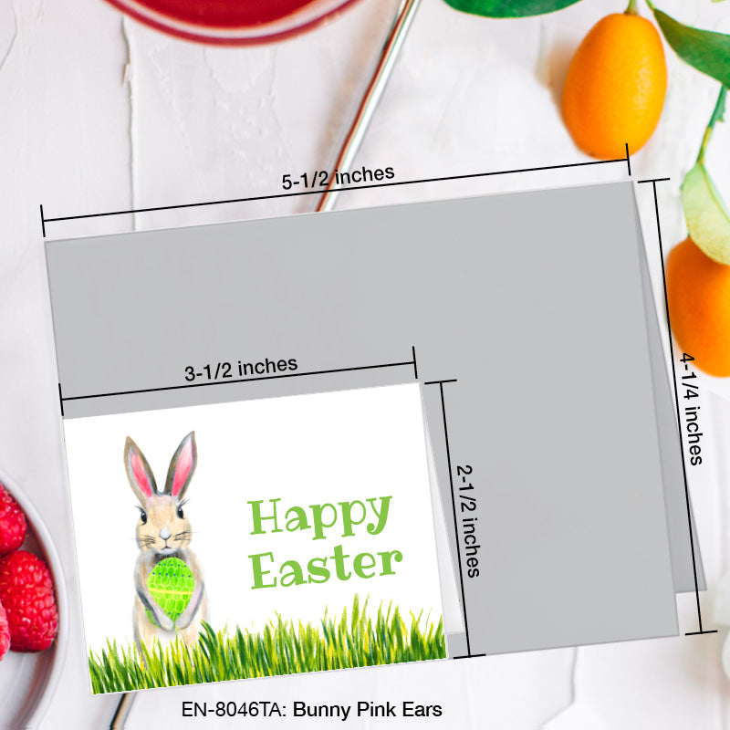 Bunny Pink Ears, Greeting Card (8046TA), Enclosure, www.printedcanvas.com