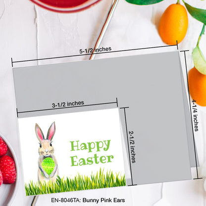 Bunny Pink Ears, Greeting Card (8046TA), Enclosure, www.printedcanvas.com
