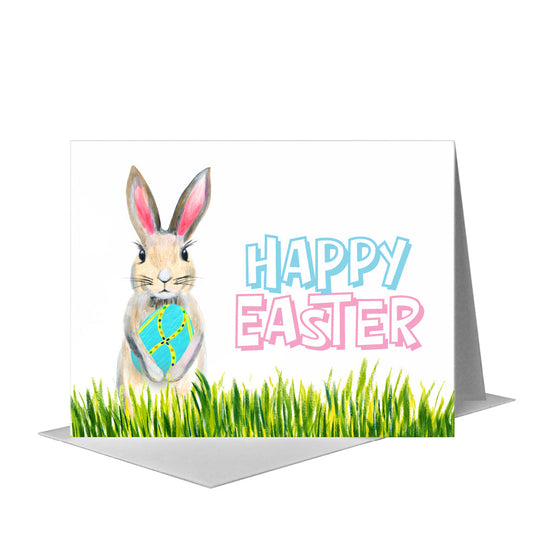 Bunny Pink Ears, Greeting Card (#8046UA) A2 Card Front, www.printedcanvas.com