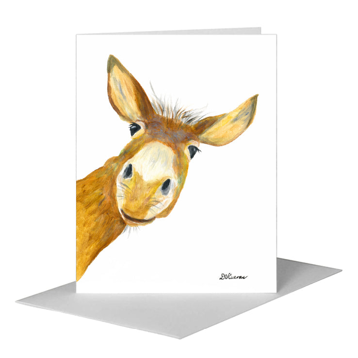 Donkey Face, Greeting Card (#8055A), A2 Card Front, www.printedcanvas.com